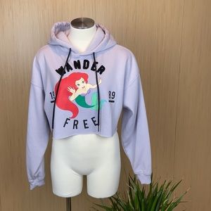 The Little Mermaid purple cropped hoodie size S